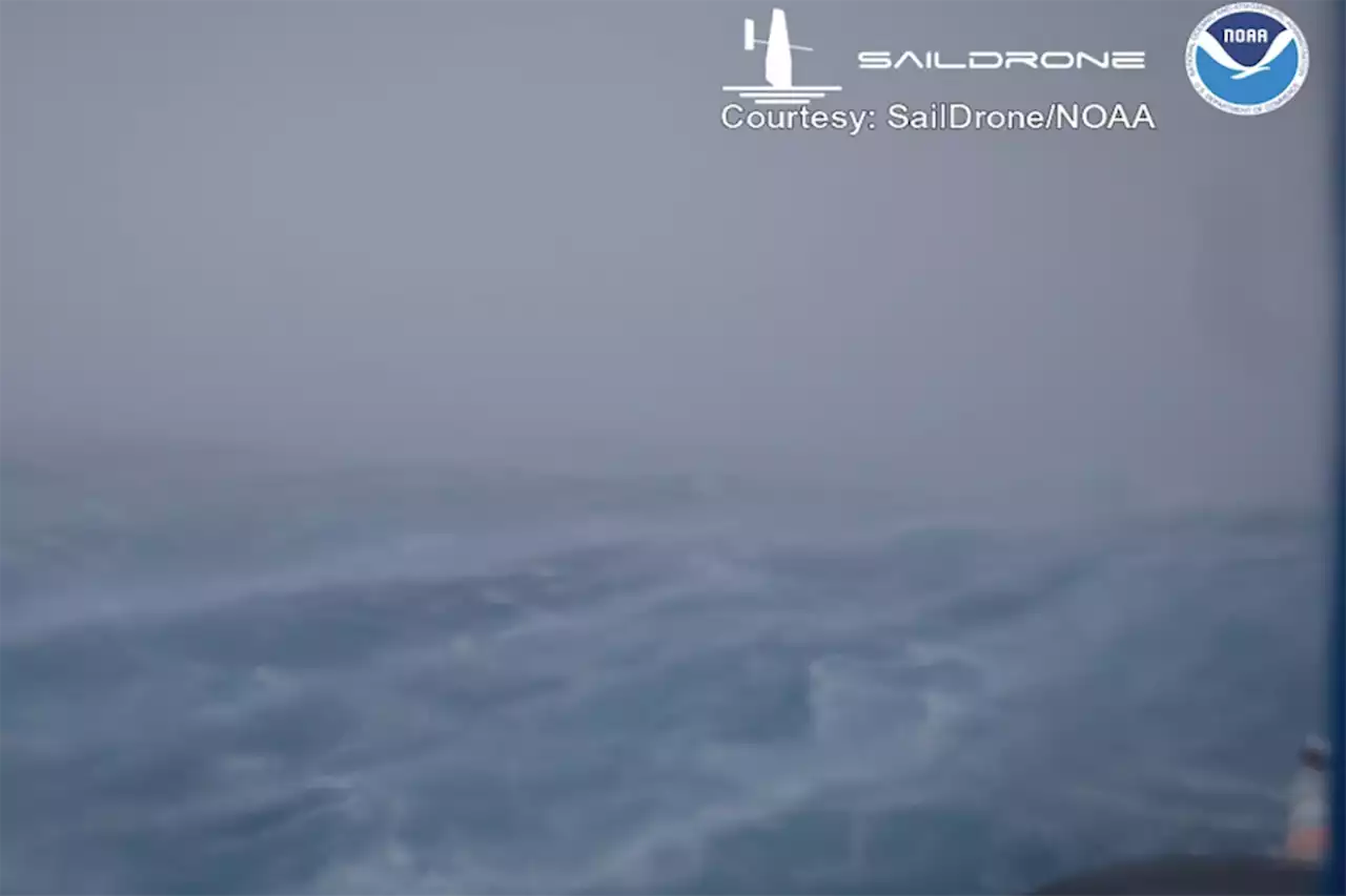 Drone video shows 50-foot waves and destructive winds in the heart of Hurricane Fiona