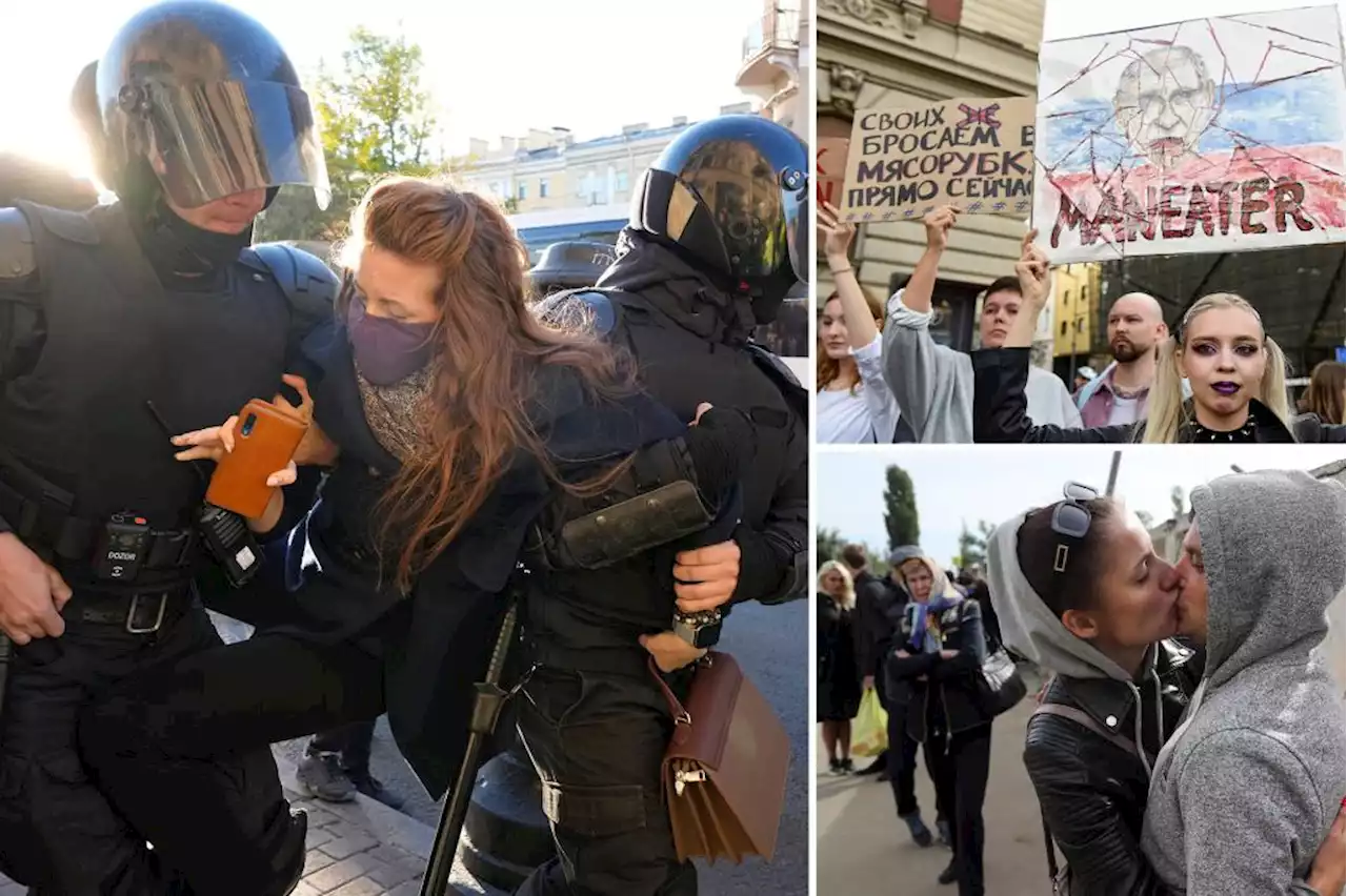 Russians head to the borders and take to the streets to protest Putin’s draft