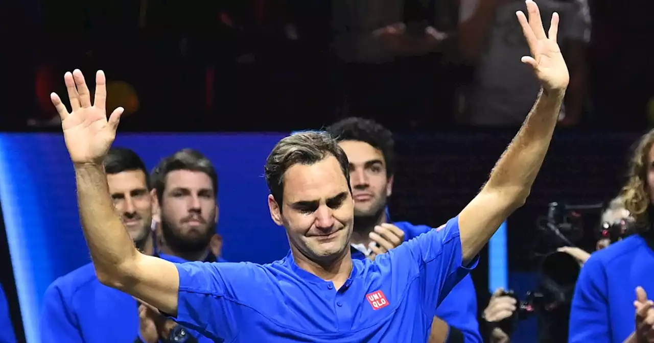 Roger Federer tears up after his final pro tennis match