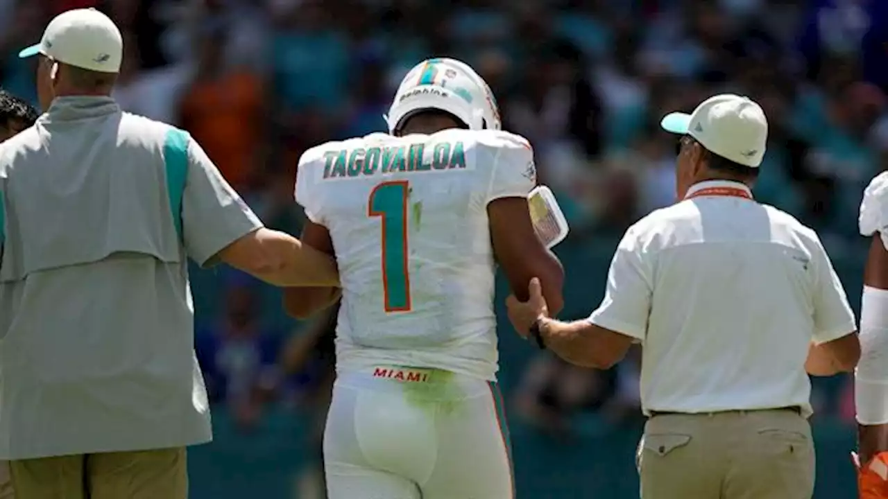As impressionantes imagens de Tua Tagovailoa após bater com a cabeça no chão (vídeo) (Futebol Americano)