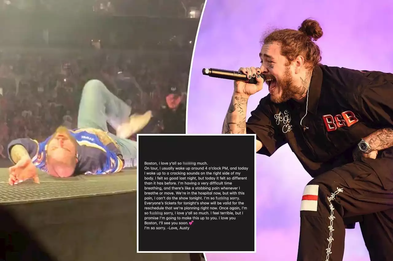 Post Malone hospitalized, cancels Boston show just a week after nasty stage fall