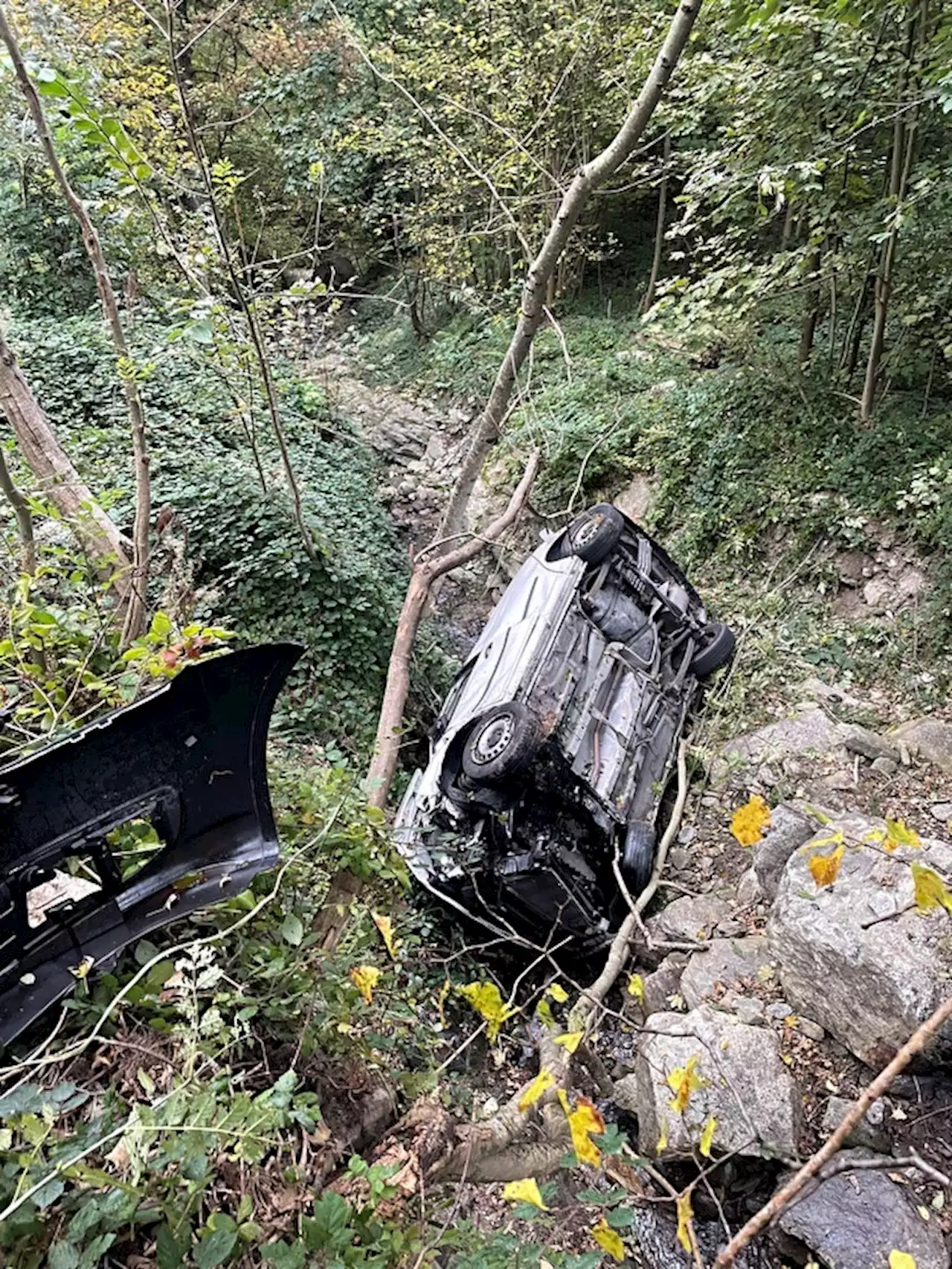 Gurtnellen UR: Auto stürzt bei Unfall rund 50 Meter in die Tiefe – eine Person verletzt