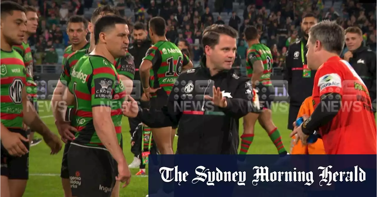 Rabbitohs star in heated post-match exchange with Panthers trainer