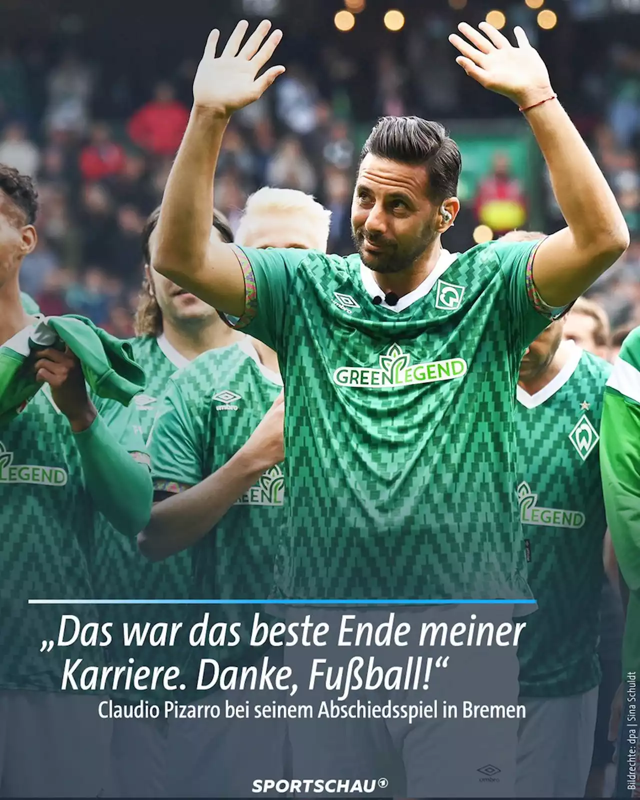 Abschiedsspiel von Claudio Pizarro : Werder-Liebling sagt Adios – 'Ich werde euch vermissen'