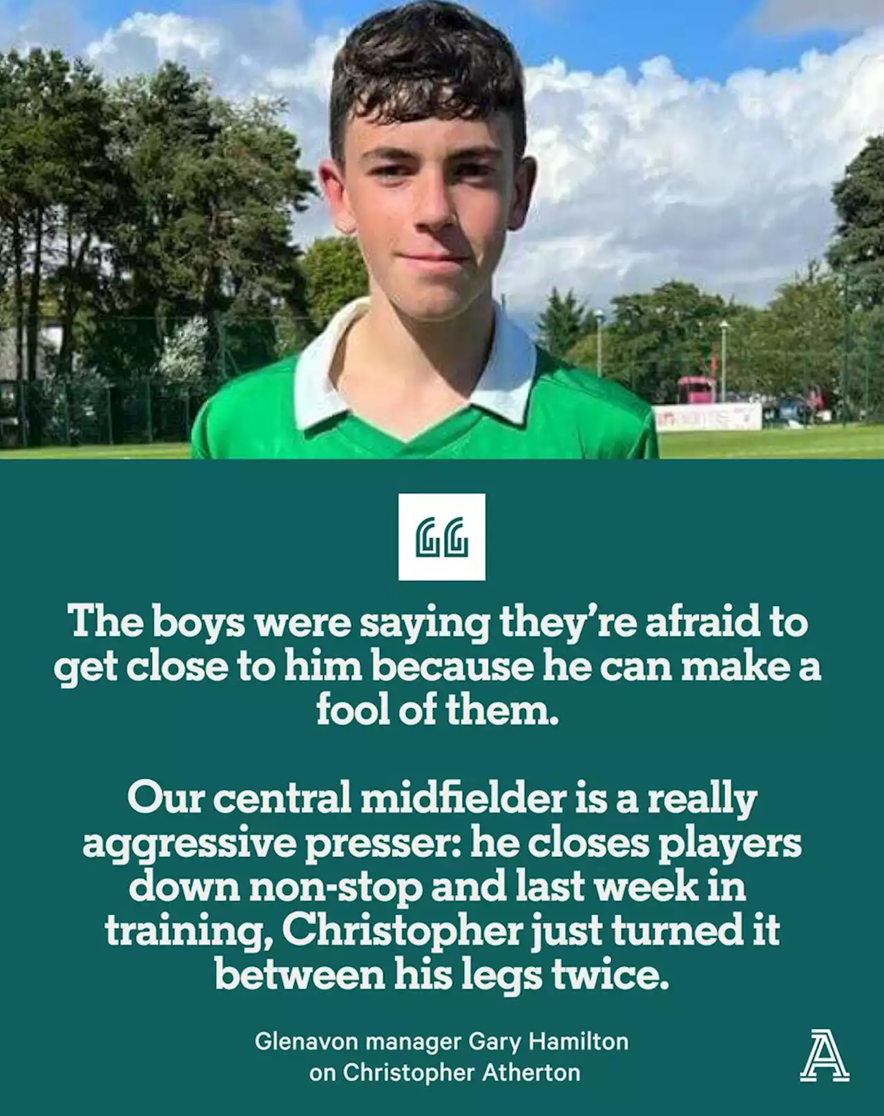 Meet Christopher Atherton, 13, the United Kingdom's youngest ever senior footballer