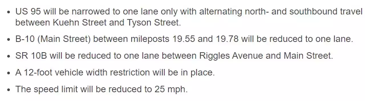 Plan for lane restrictions on US 95, B-10, SR 10B in Quartzsite beginning Sept. 26