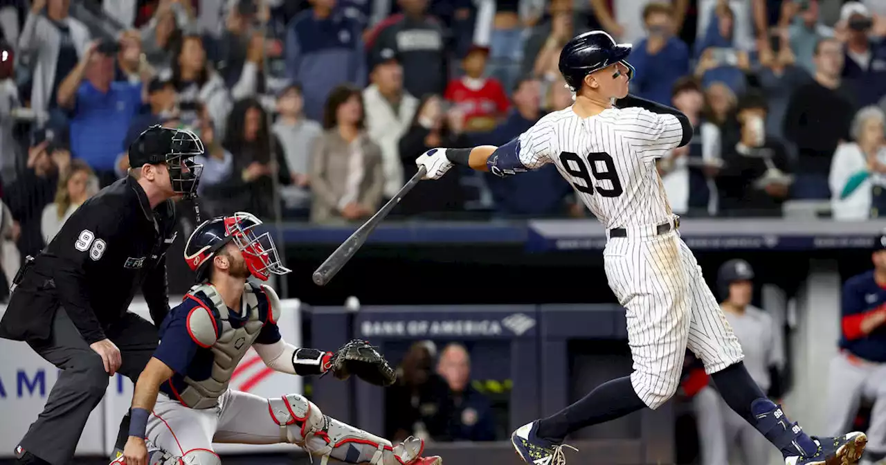 Yankees get rain-shortened win over Red Sox; Judge remains at 60 homers