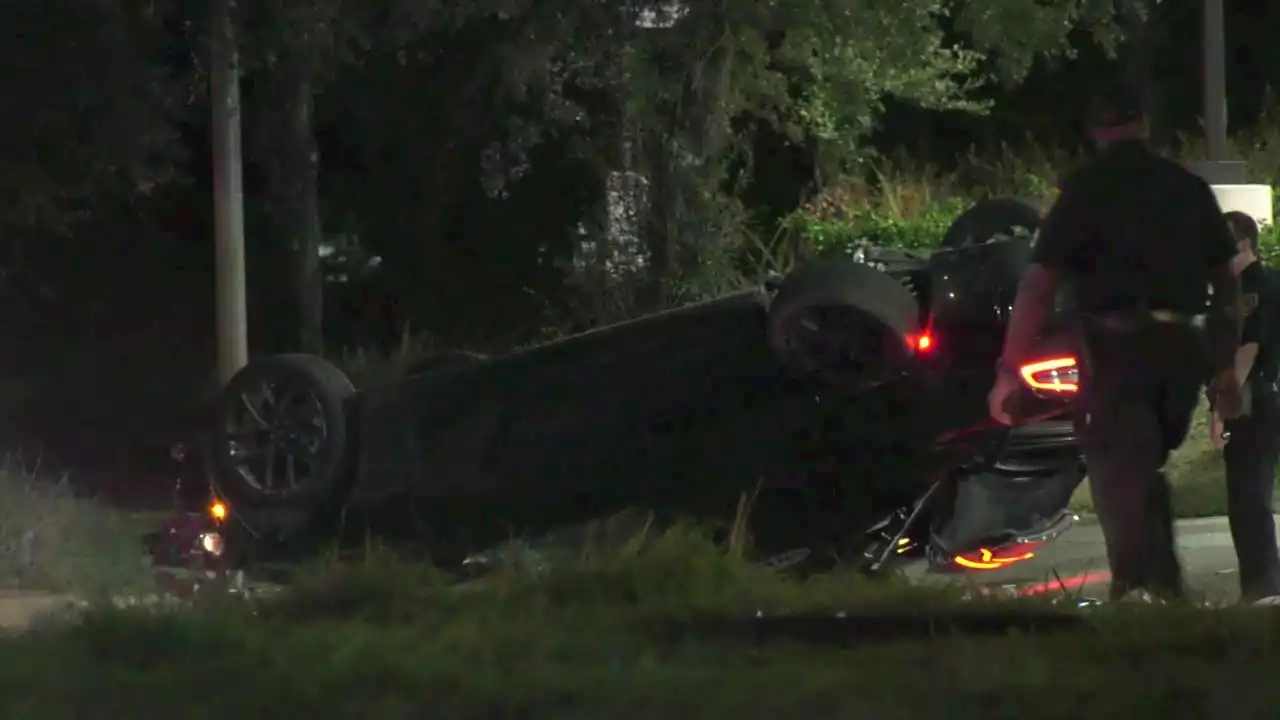 Driver fled after Houston crash that left pedestrian dead, car flipped: police