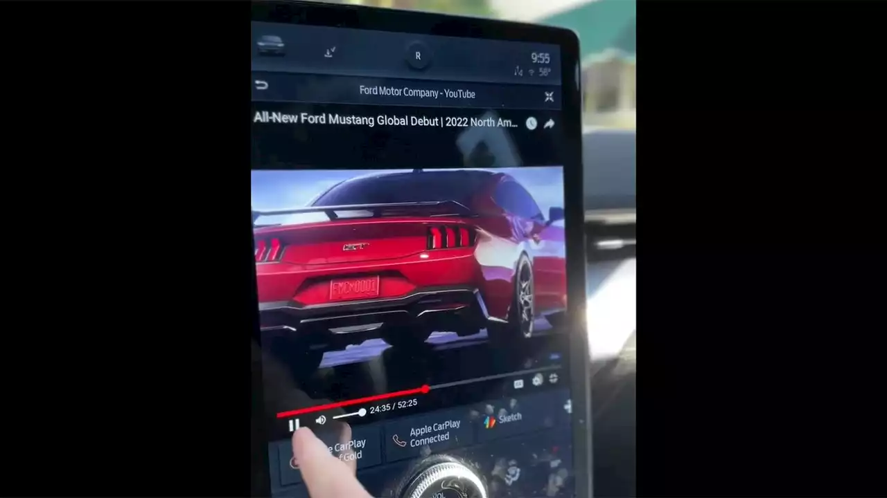 The Ford Mustang Mach-E can now play YouTube videos while you charge