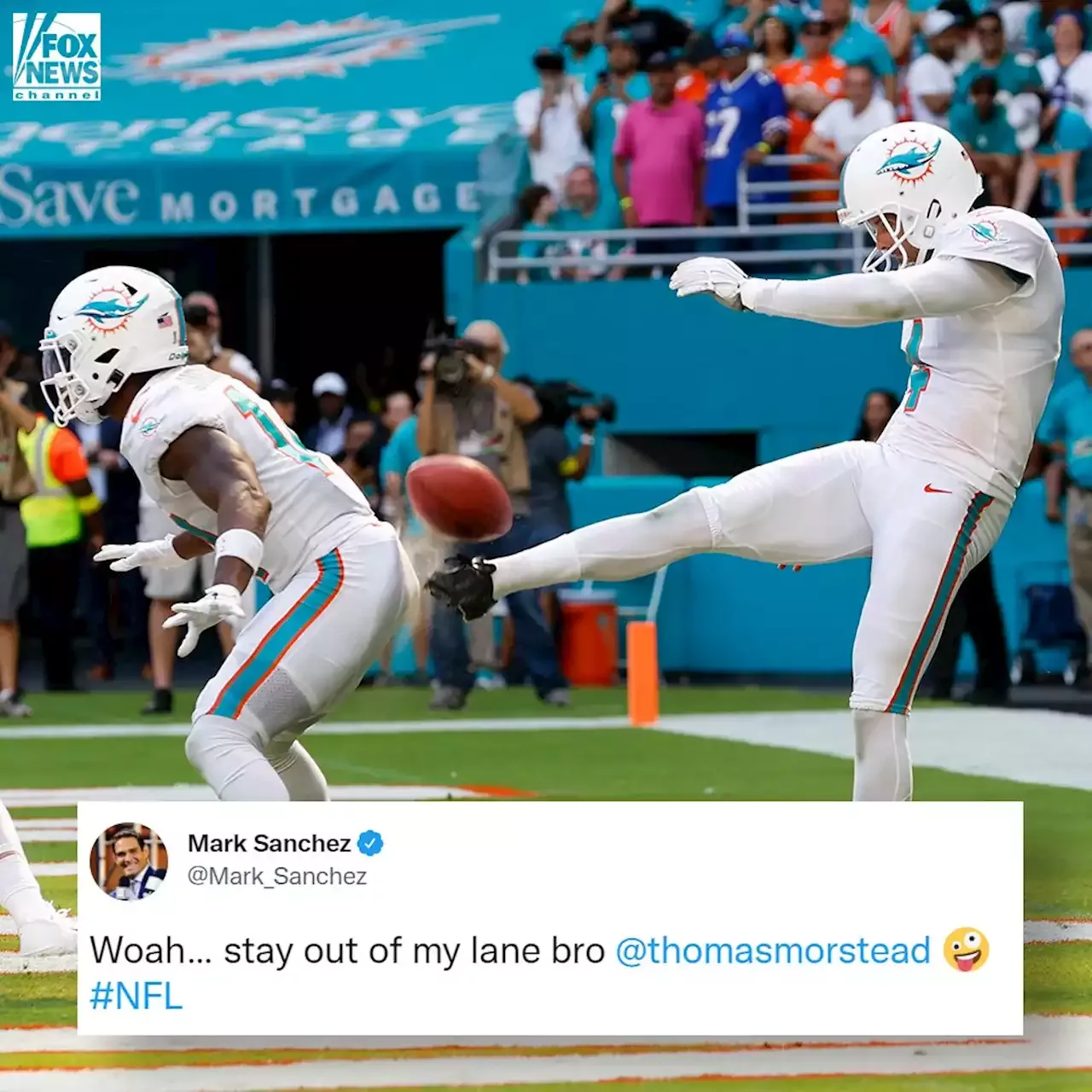 Mark Sanchez Jokingly Chides Miami Dolphins for Their Butt Punt