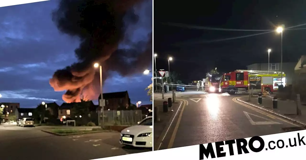 Huge fire rips through East London industrial estate after 'huge explosion'