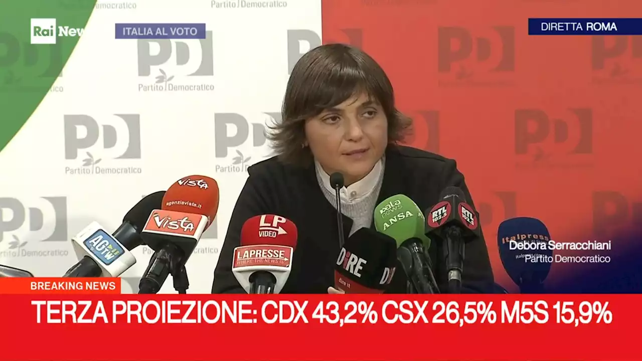 Debora Serracchiani (Pd): 'È una serata triste per il paese'