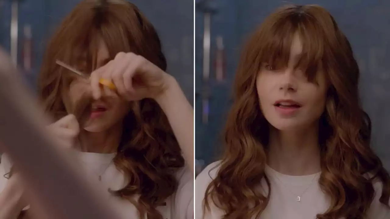 Watch Lily Collins Cut Her Own Bangs In the 'Emily In Paris' Season 3 Trailer