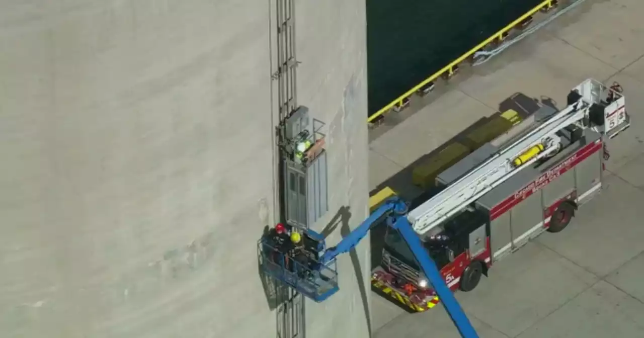 Two workers rescued from malfunctioning storage silo elevator in South Deering