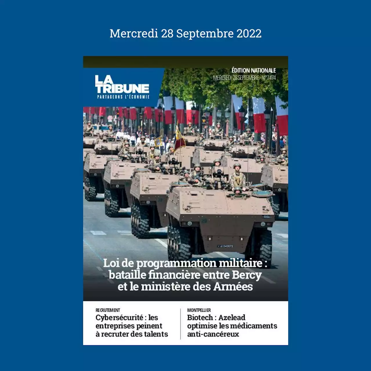 28 septembre 2022 - La Tribune Quotidien - La Tribune