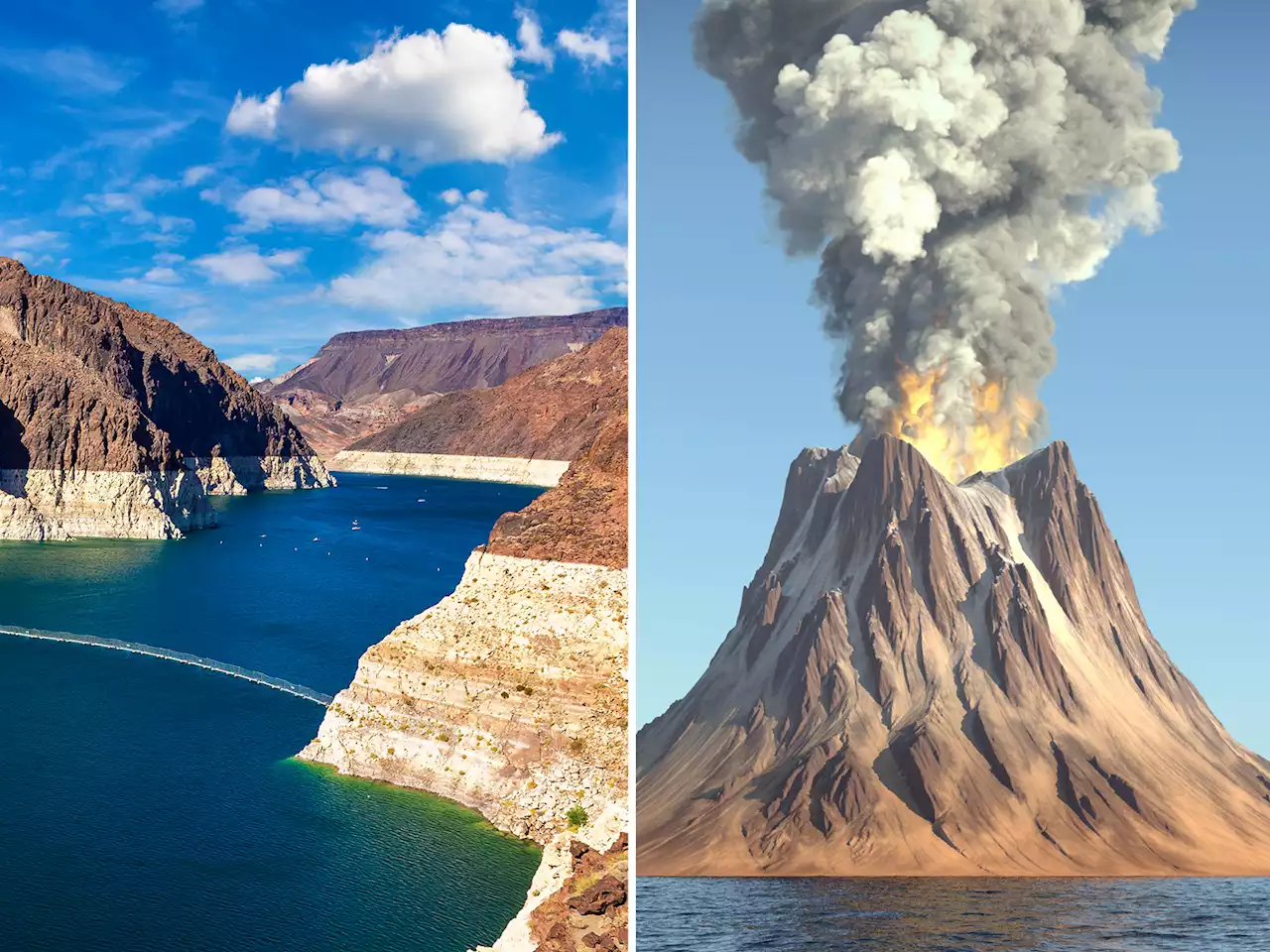Low Lake Mead water levels now revealing ancient volcanic eruptions