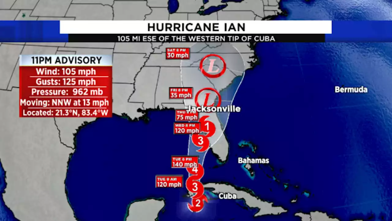 Ian expected to reach major hurricane strength by Tuesday