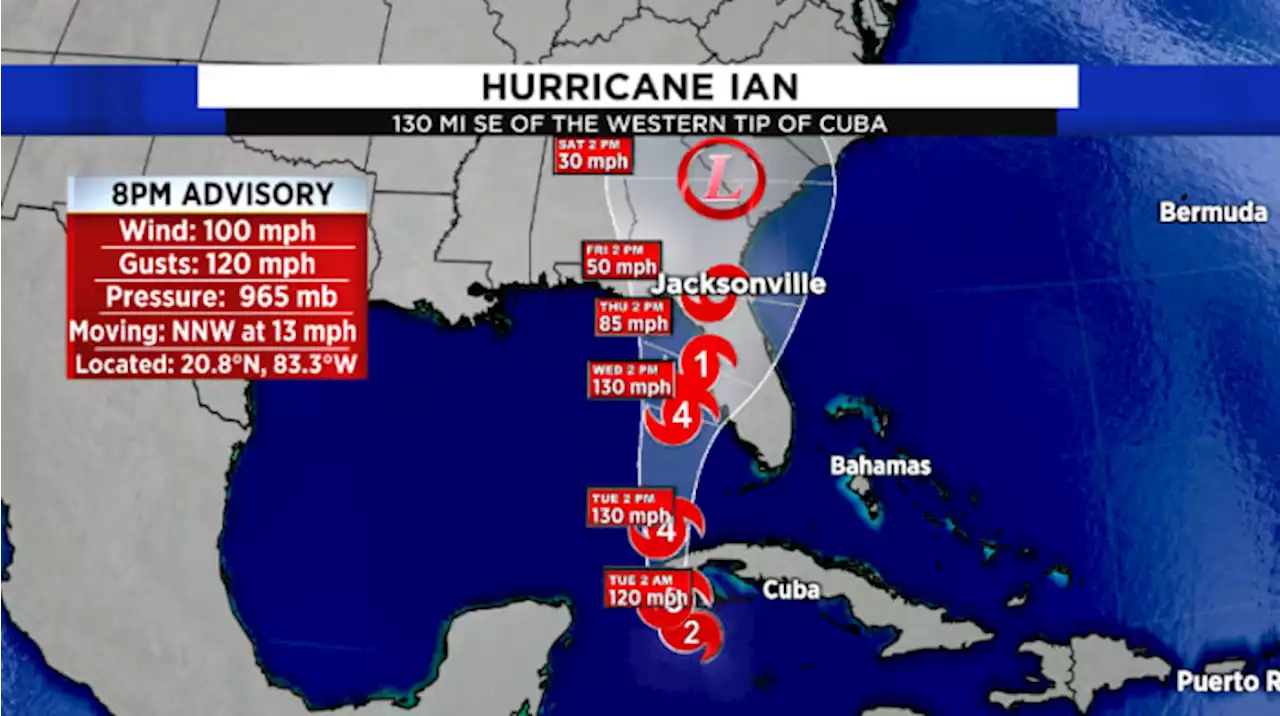 Ian intensifies; tropical storm, storm surge watches issued for NE Florida, SE Georgia coastlines