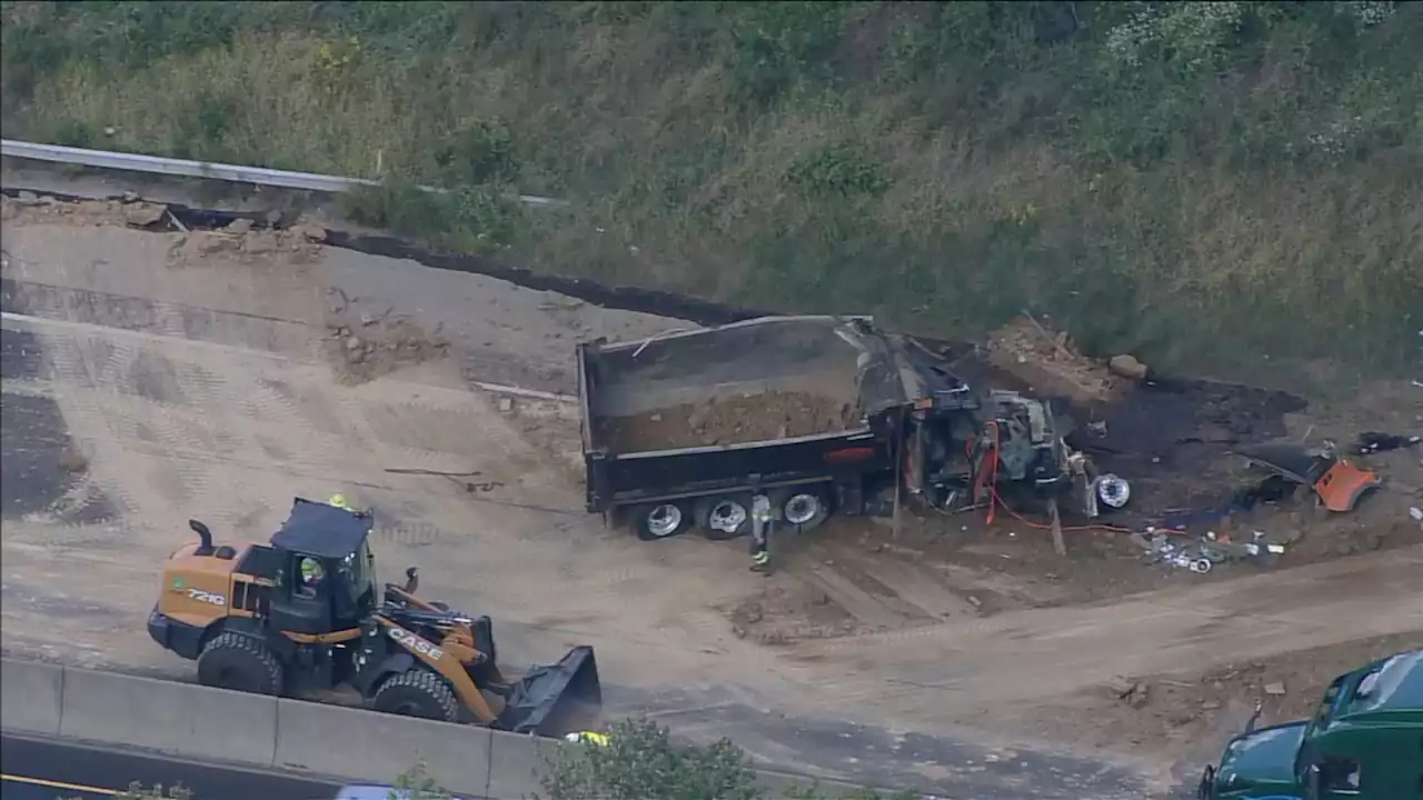 Dump truck crash causes delays on Pennsylvania Turnpike in Bucks County