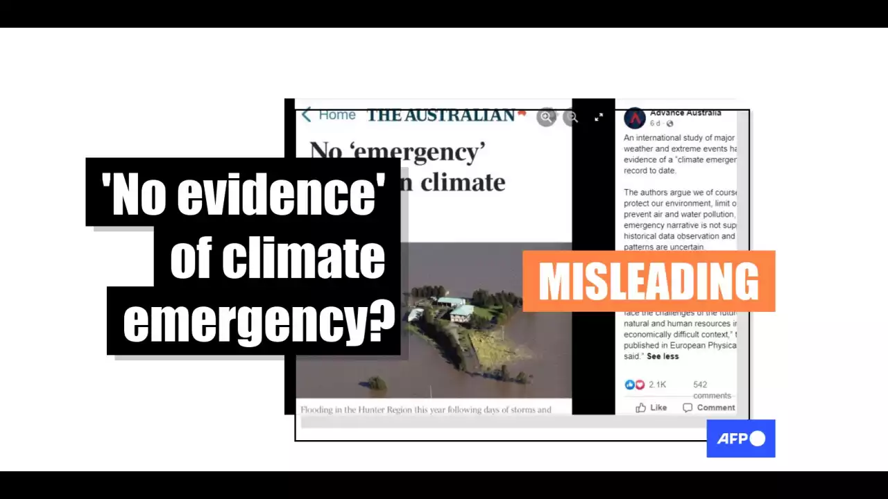 Posts downplaying climate 'emergency' cite paper with cherry-picked evidence