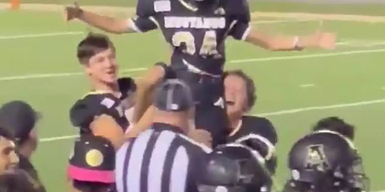 Special needs athlete ends high school football game with memorable tackle