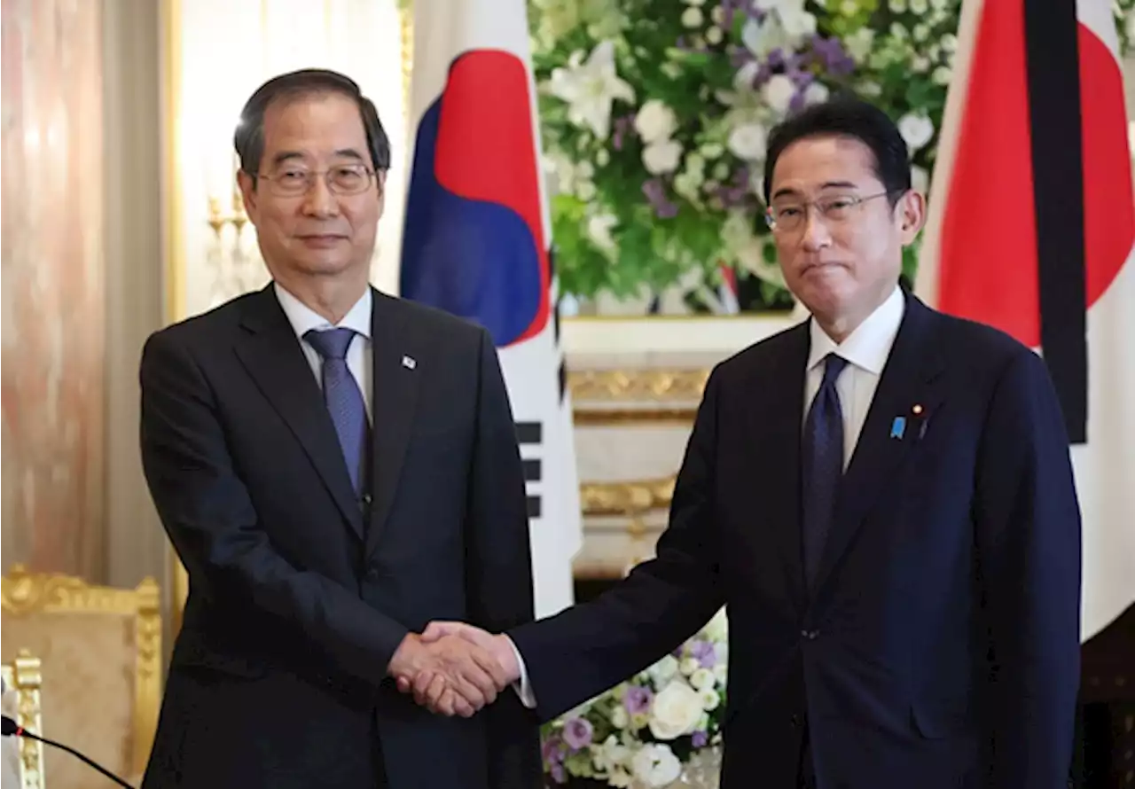 기시다 만난 한 총리 '한일 관계 개선, 공통 이익에 부합'