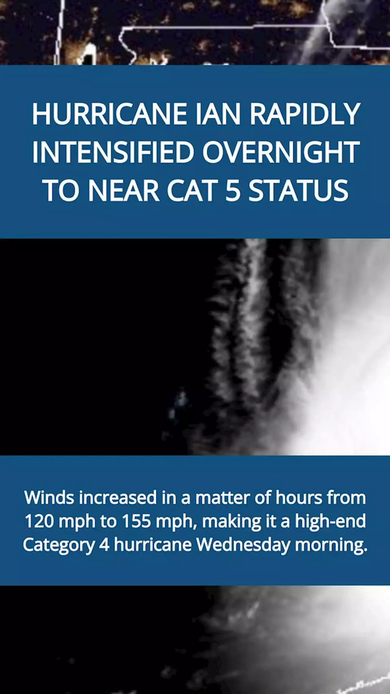 Hurricane Ian almost at Category 5 strength as it approaches Florida coast