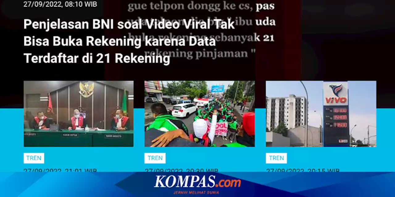 [POPULER TREN] Penjelasan BNI soal Viral Perempuan Tak Bisa Buka Rekening Baru