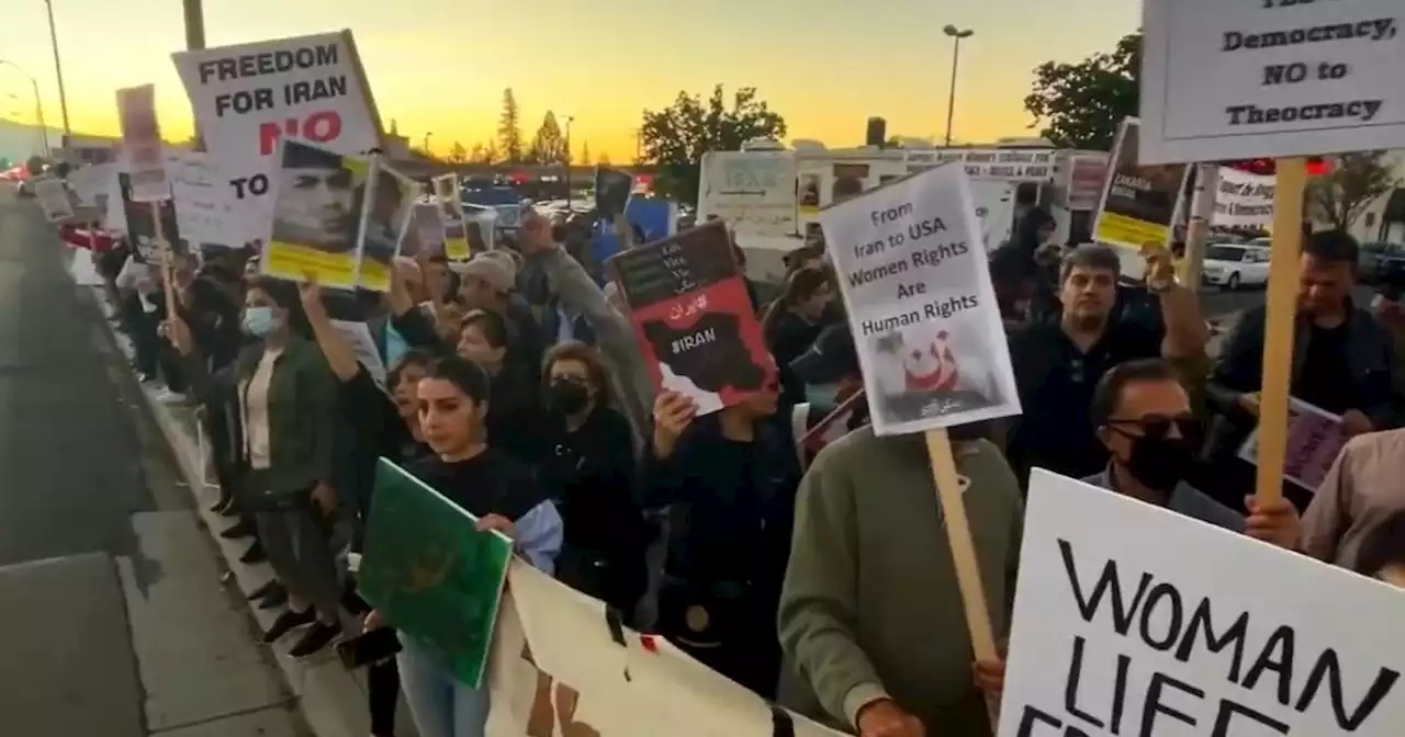 South Bay Protestors rally in solidarity with Iranian demonstrators, Mahsa Amini