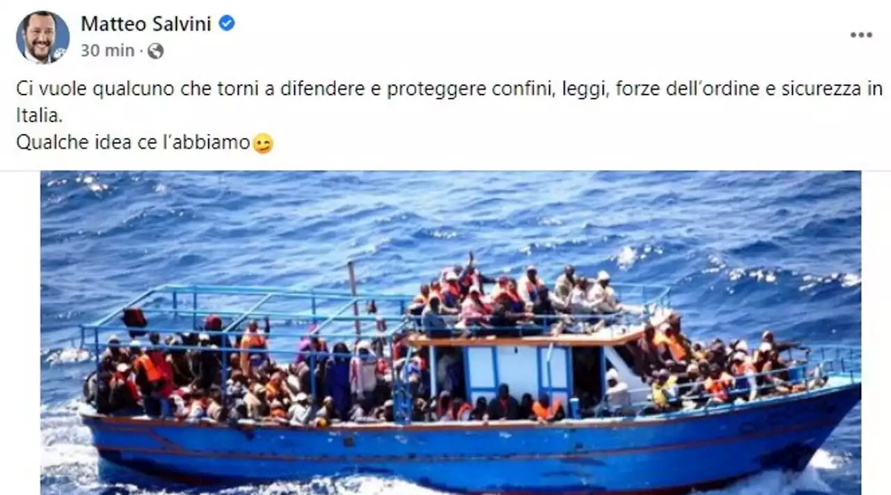 Sbarchi in Calabria, Salvini: 'Serve qualcuno che difenda i confini'