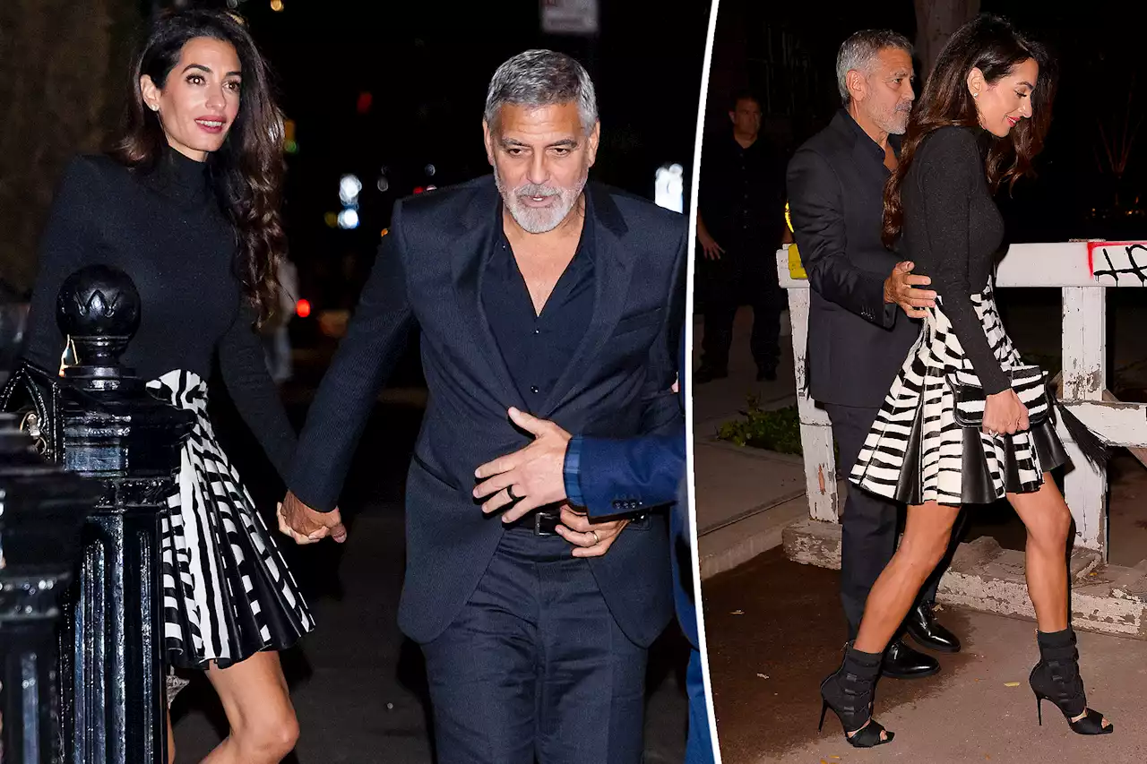 Amal Clooney celebrates wedding anniversary with George in animal-print outfit