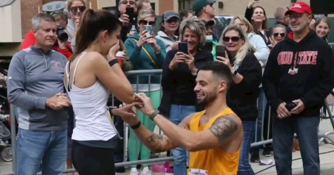 Couple in it for the long run after proposal at Akron Marathon finish line
