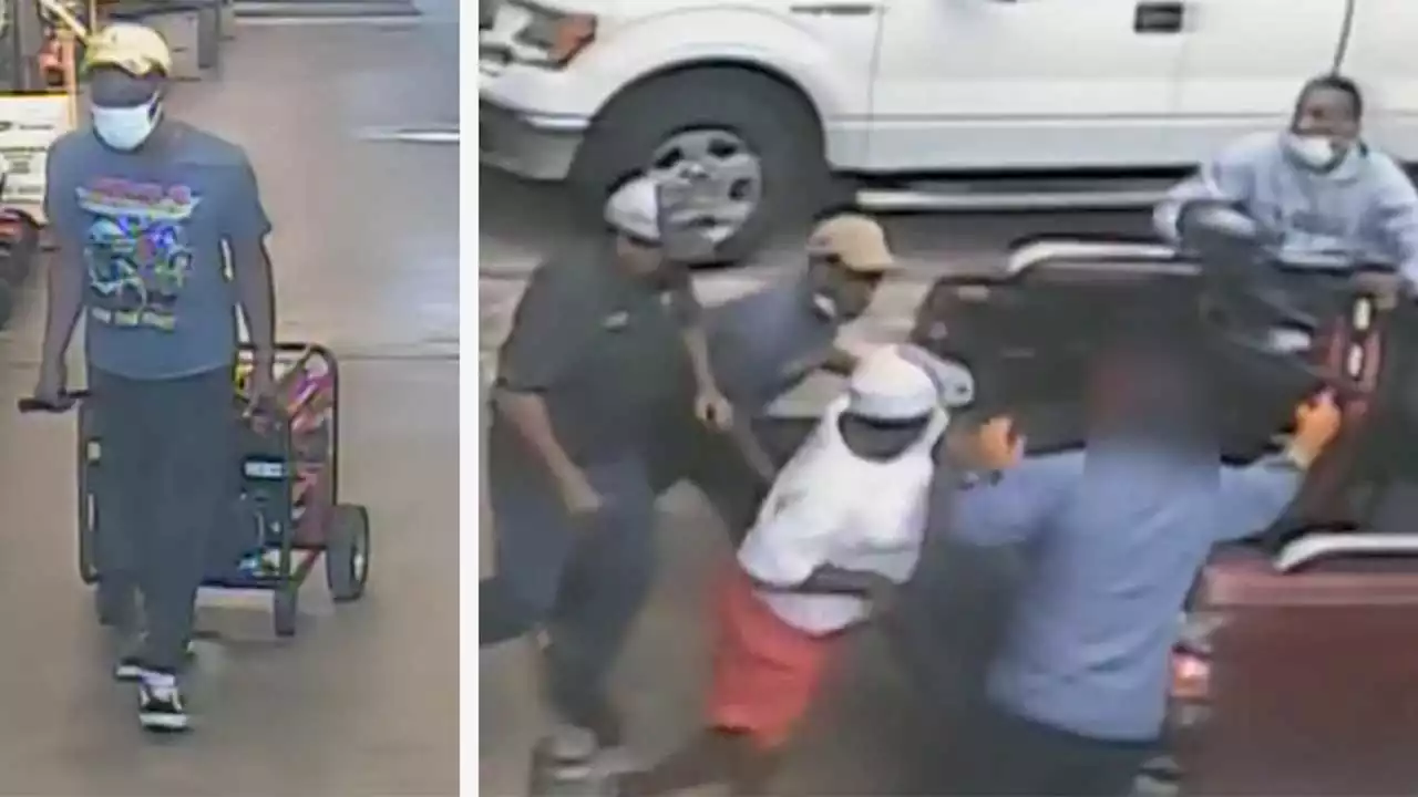 Video shows robbery suspects struggling to steal generators from SW Houston hardware store