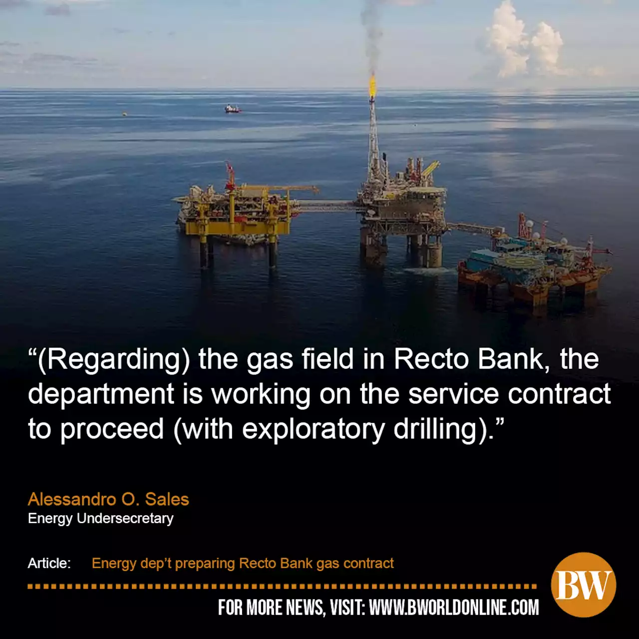 Energy dep’t preparing Recto Bank gas contract - BusinessWorld Online