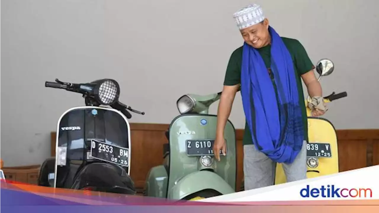 Hobi Motor Klasik, Wagub Uu Bagikan Tips 'Rahasia' Mengendarai Vespa