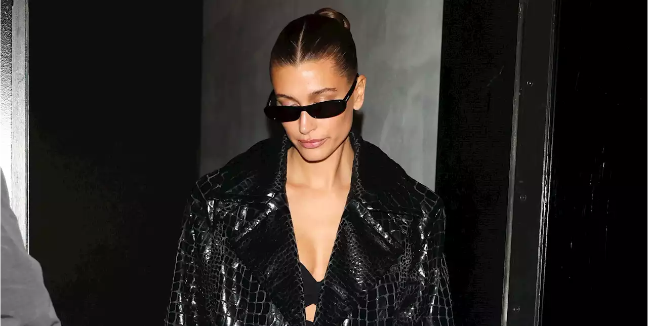 Hailey Bieber Glams Up a Rocker Look with the Prettiest Heels While in Paris