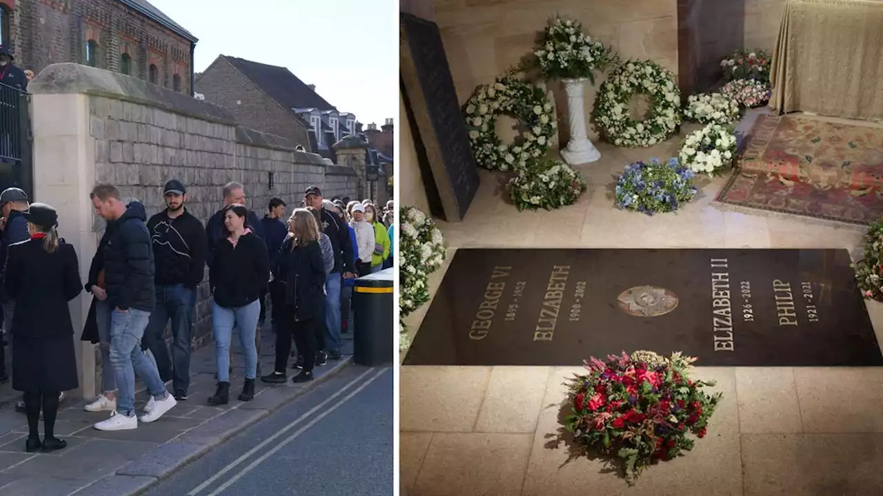 Hundreds of people queue in Windsor to see the Queen’s final resting place in George VI memorial chapel