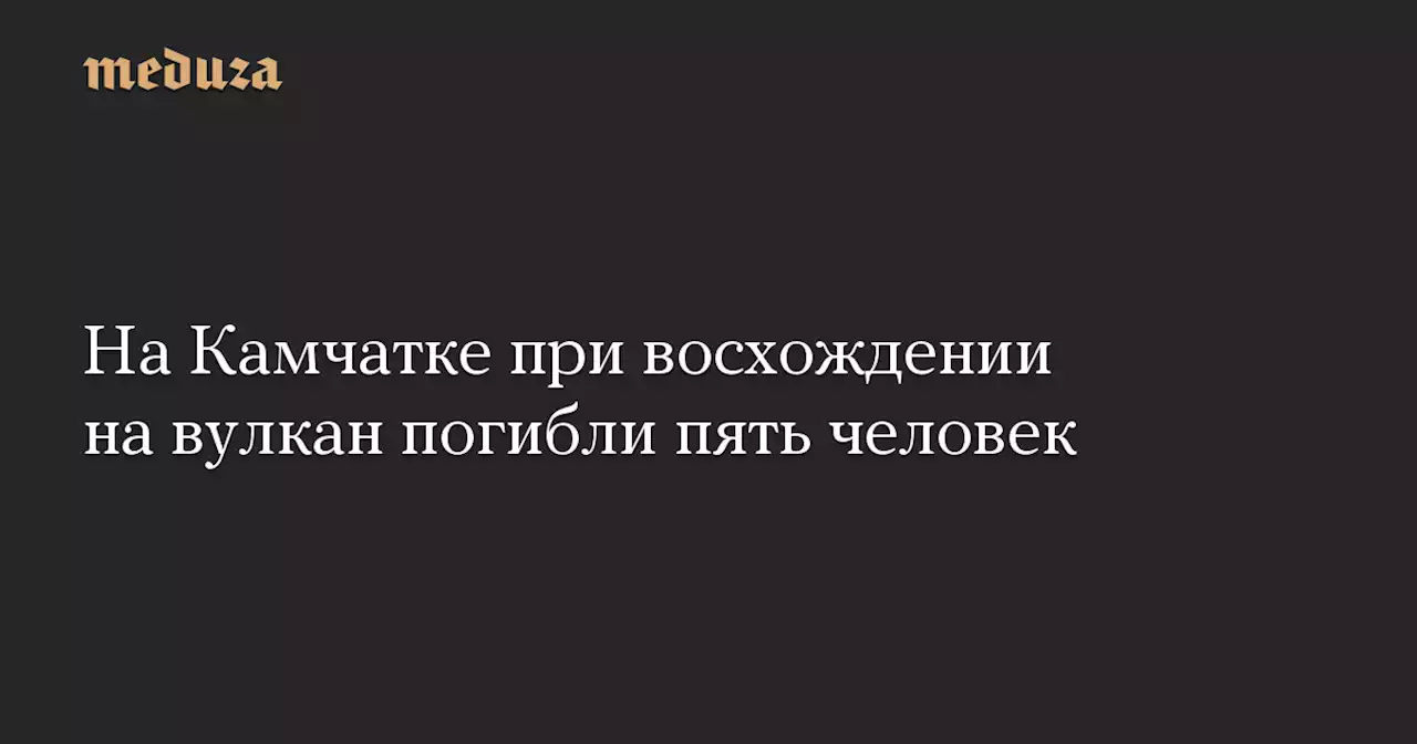 На Камчатке при восхождении на вулкан погибли пять человек — Meduza