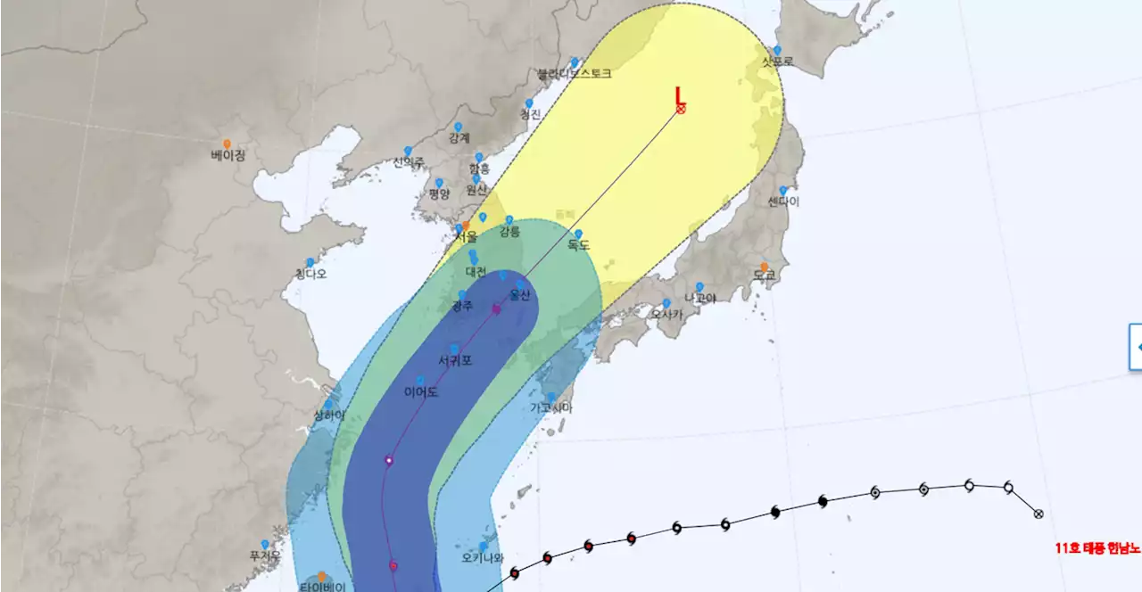태풍 '힌남노' 6일 상륙 예상... '발달 방해요소 없다'