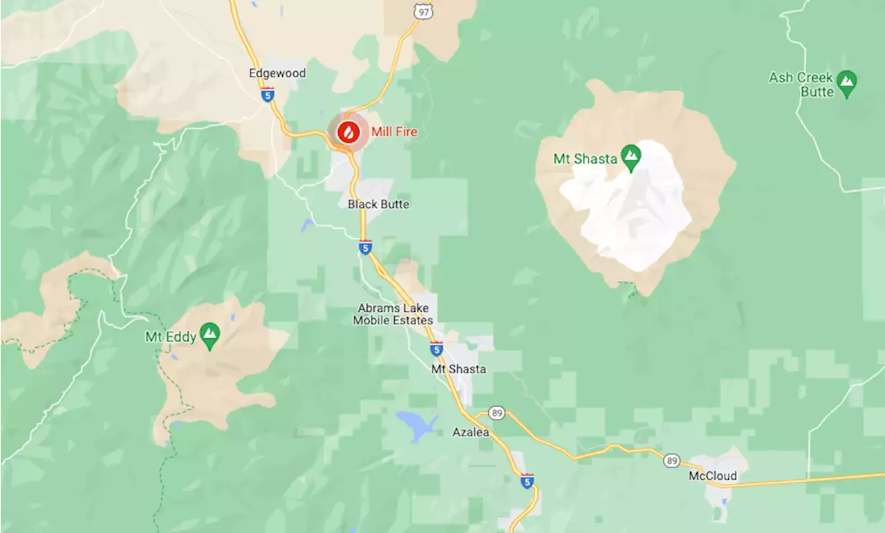 Map shows where Mill Fire is burning in Northern California