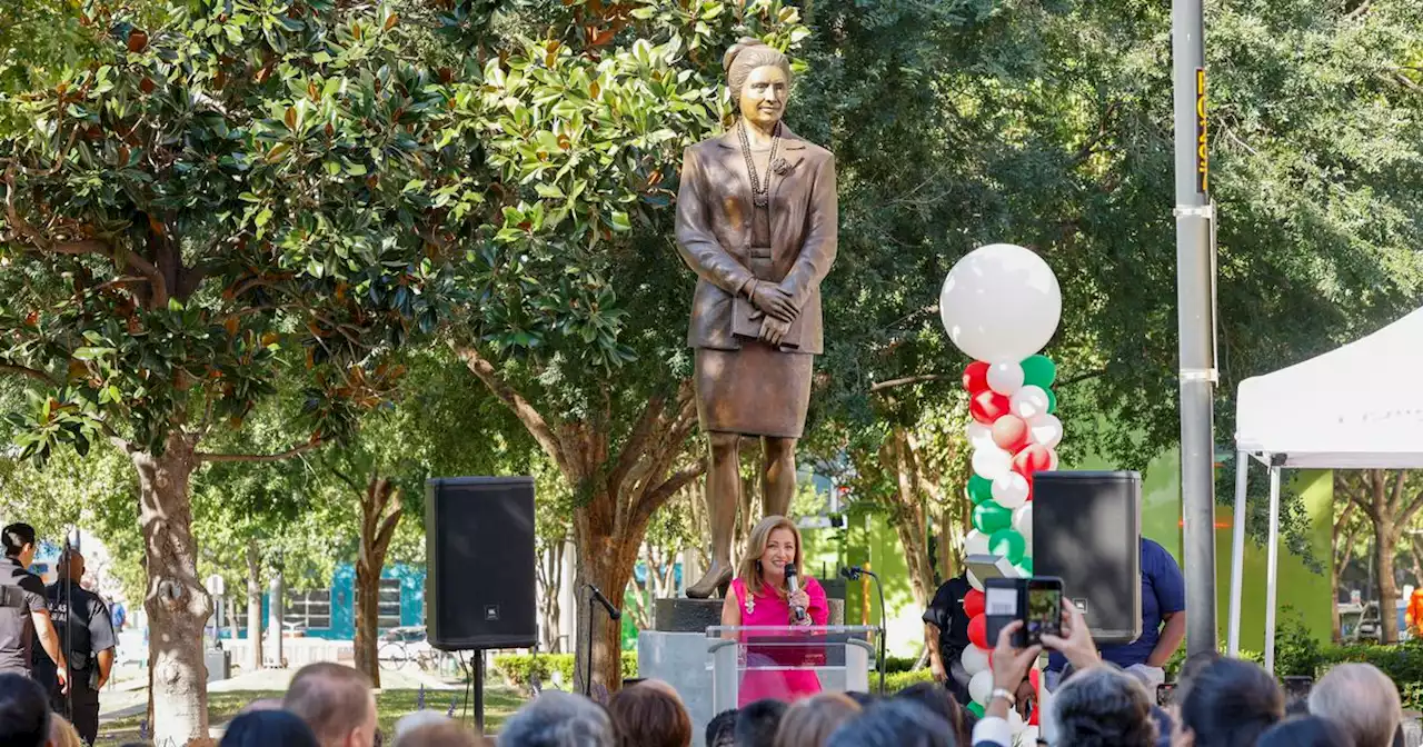 After seven years, Adelfa Callejo statue dedicated at permanent home in Dallas park