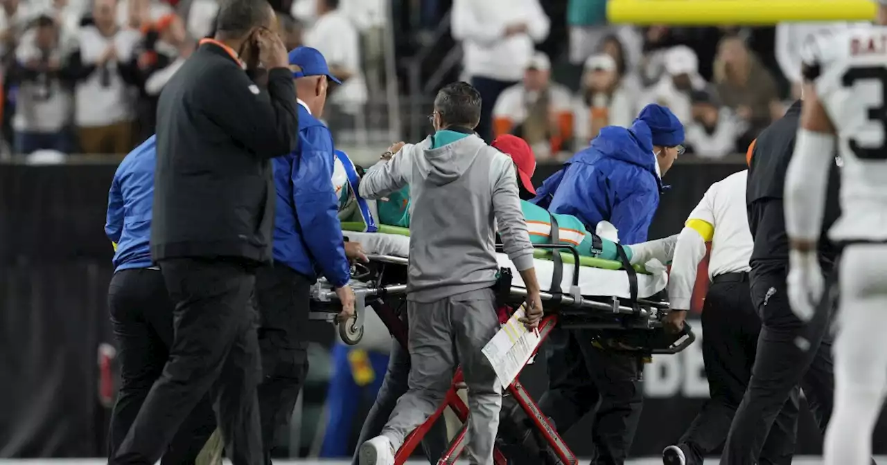 Dolphins QB Tua Tagovailoa hospitalized following big hit days after injury scare