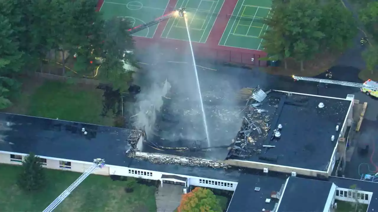 Roof of Ewing Senior and Community Center collapses as crews battle 3-alarm fire