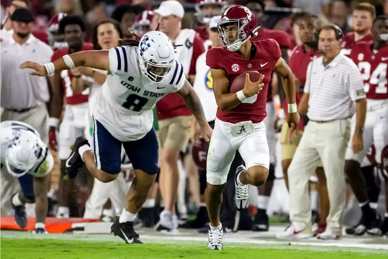 Bryce Young gets 6 TDs as No. 1 Alabama Routs Utah State 55-0 - Alabama News