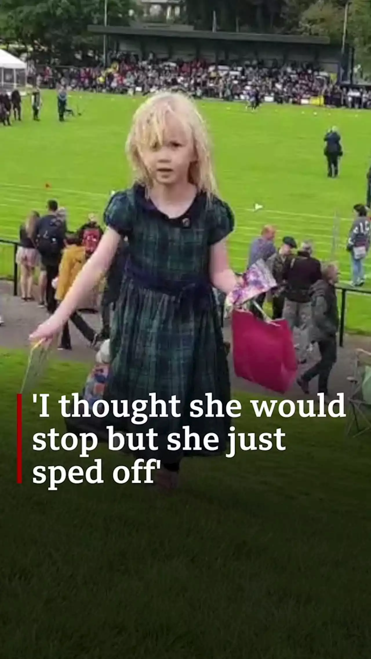 Girl, five, runs 400m after crossing finish line