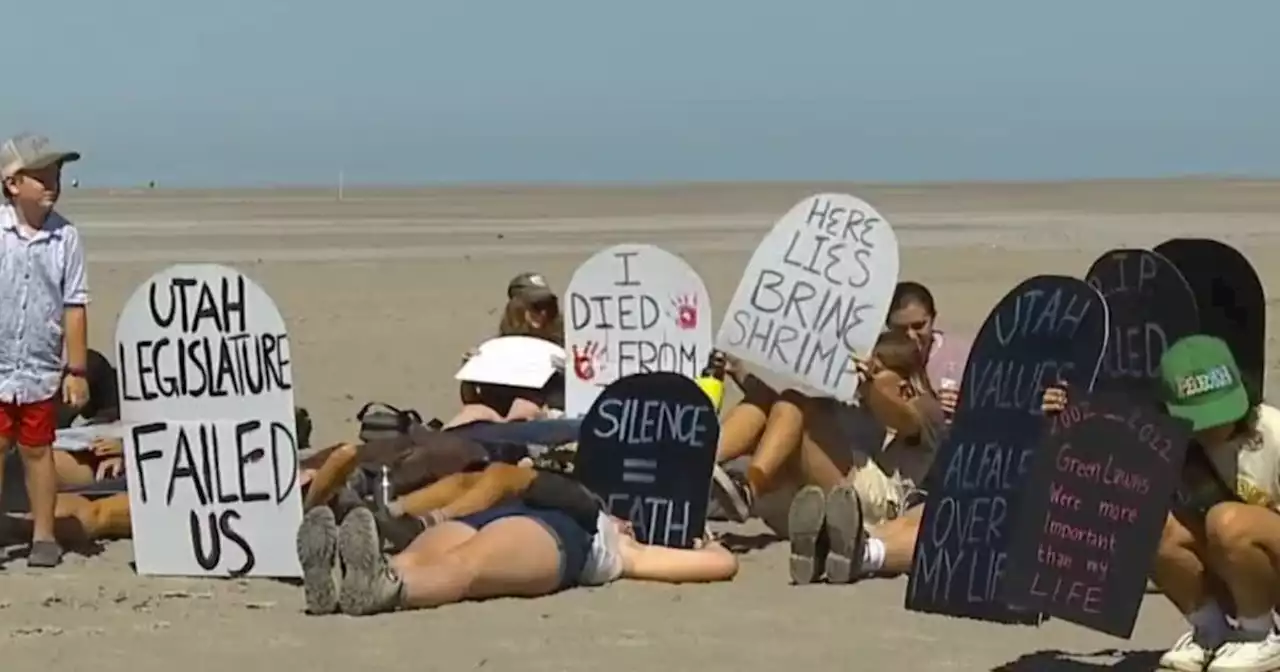 Youth group holds 'die-in' to illustrate dire situation of shrinking Great Salt Lake