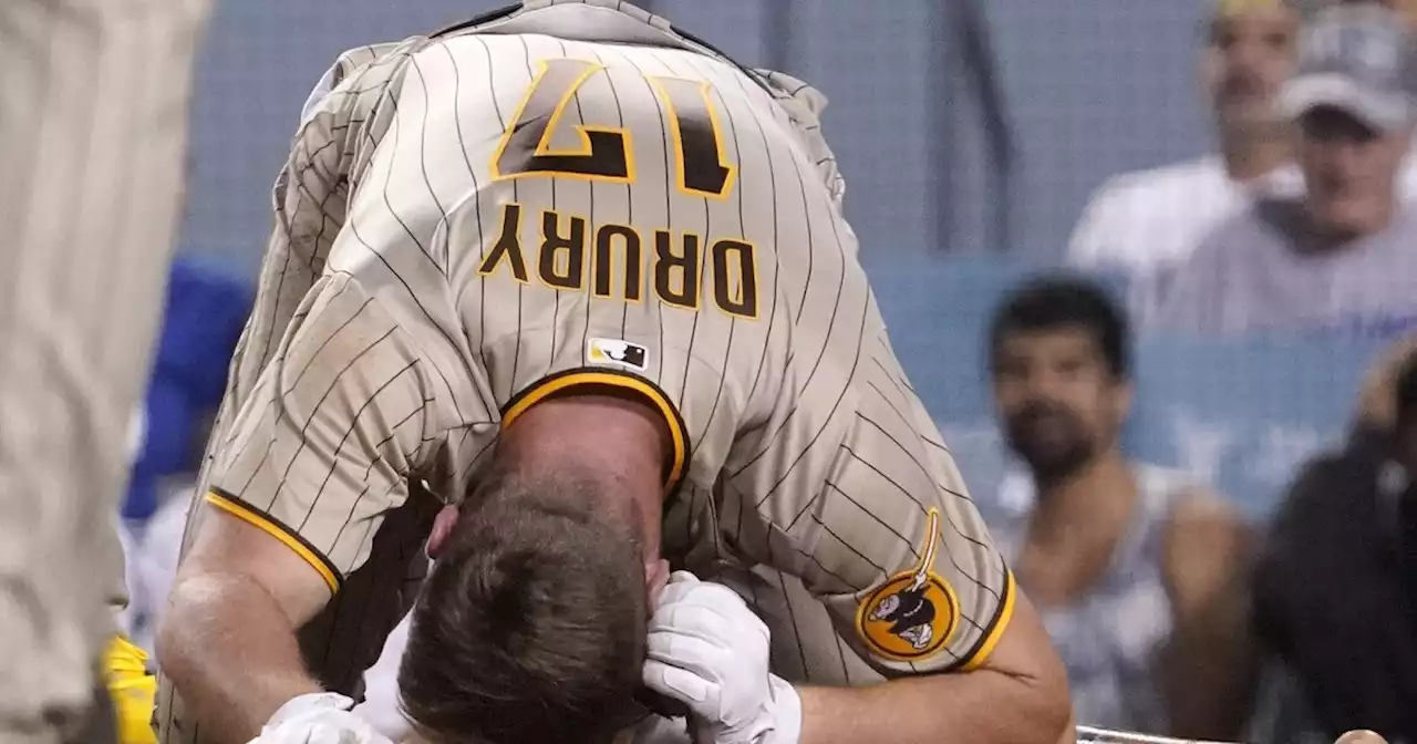 Drury 'a little better' day after being hit by pitch, not in Padres' lineup