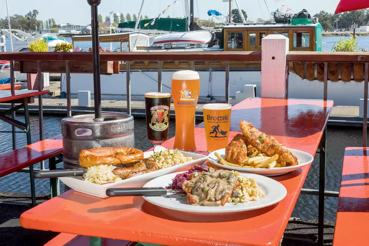 Cool down with a beer at this waterfront German restaurant