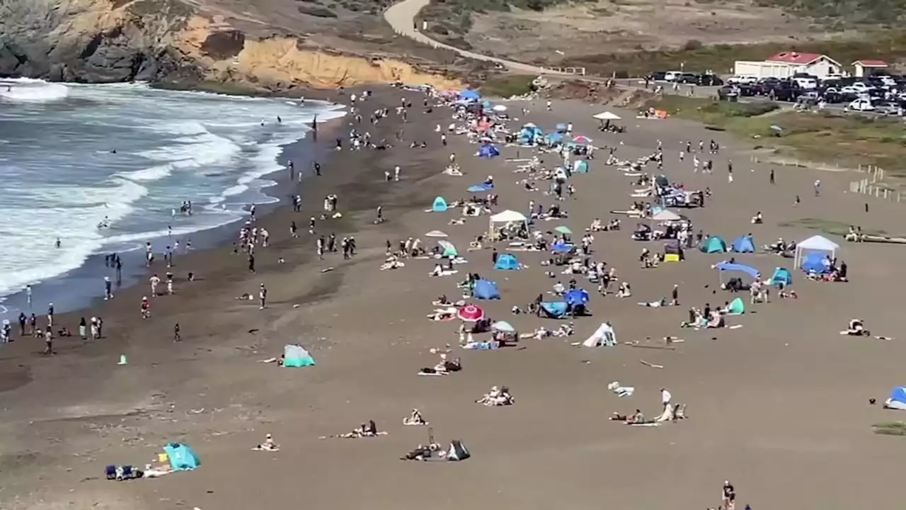 Thousands pack Bay Area beaches seeking relief from extreme heat this Labor Day weekend