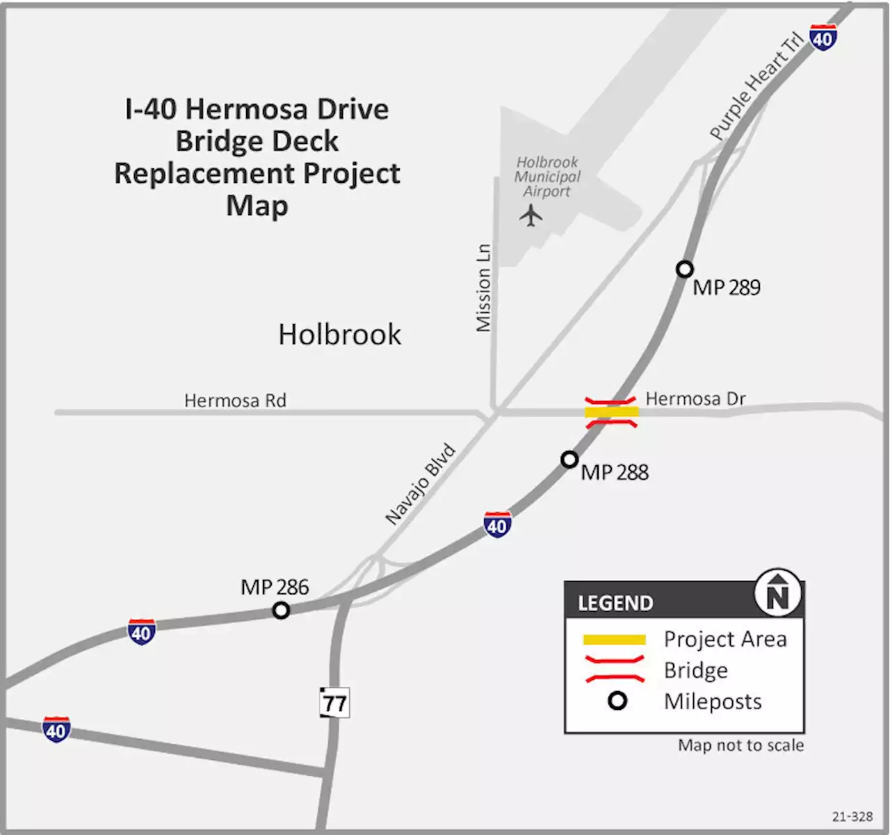 Expect lane restrictions on I-40 at Hermosa Drive Bridge in Holbrook Sept. 7